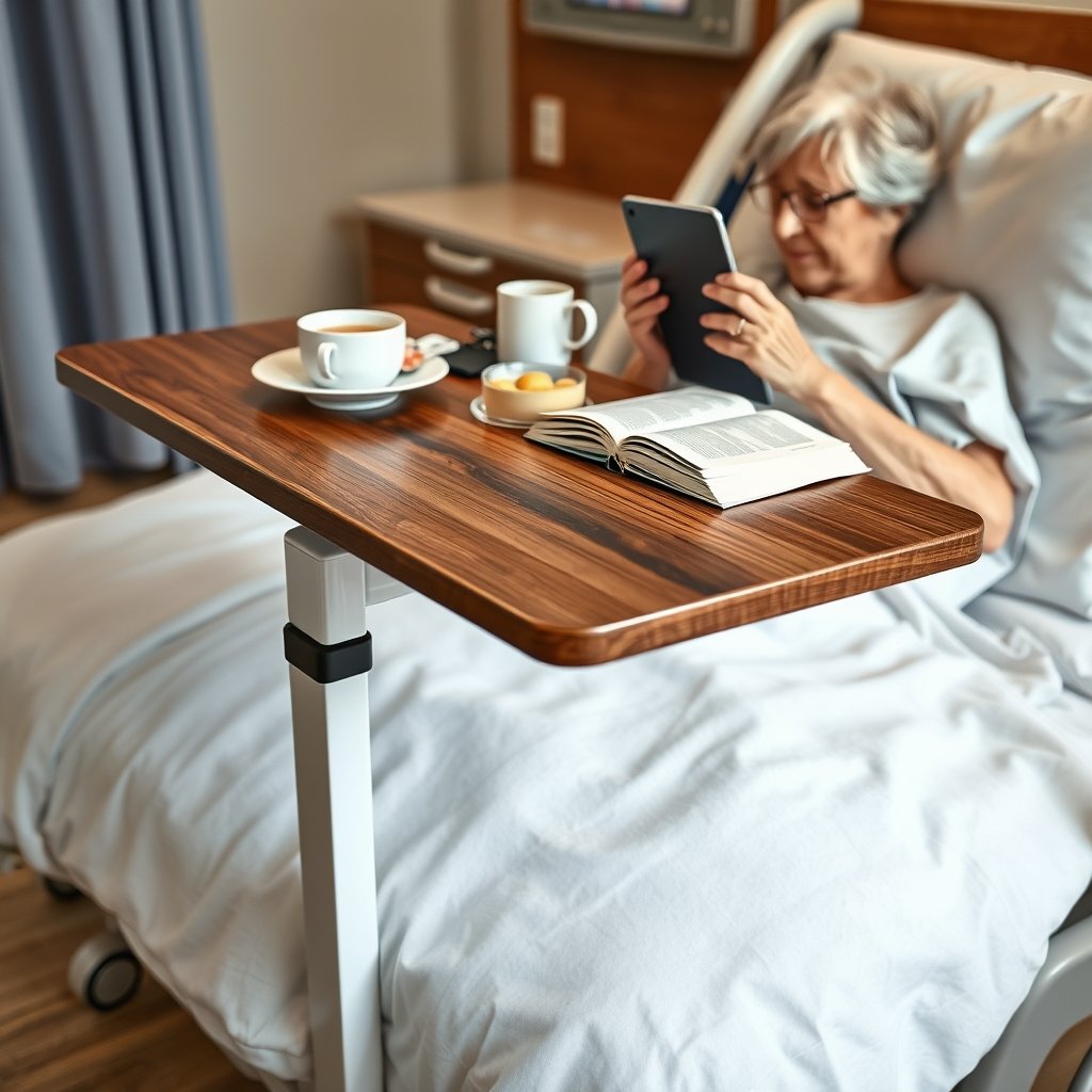 overbed table in action