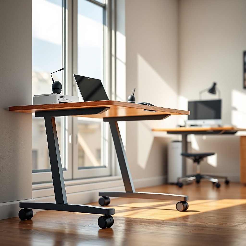 standing desk in action