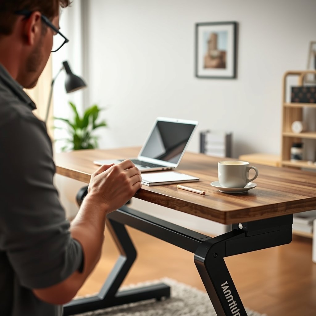 standing desk in action