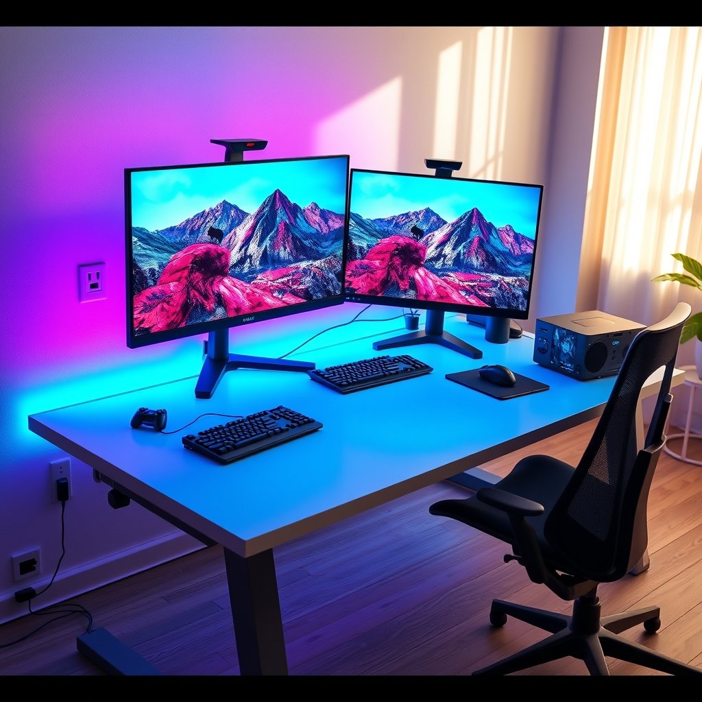 gaming desk in action