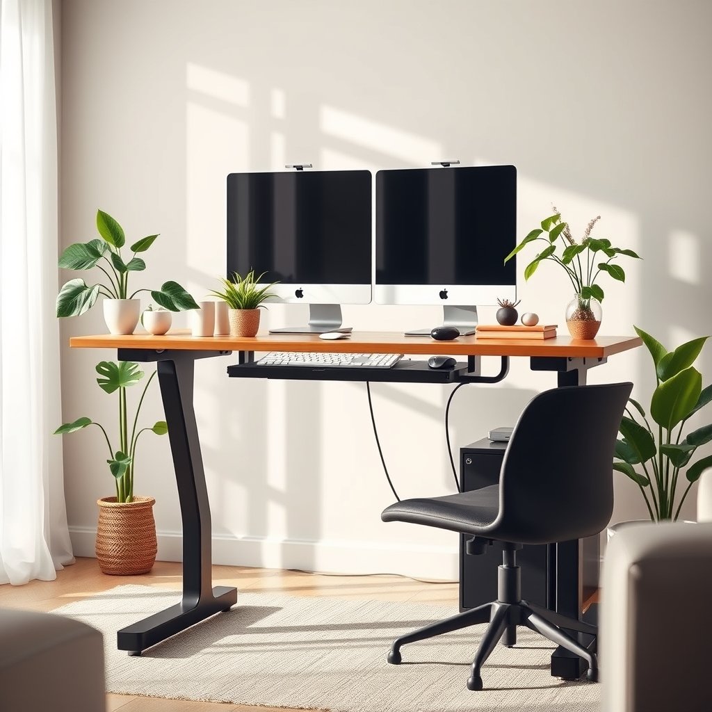 electric desk in action